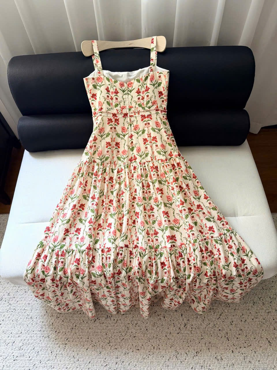 Vintage Floral Embroidered Maxi Dress