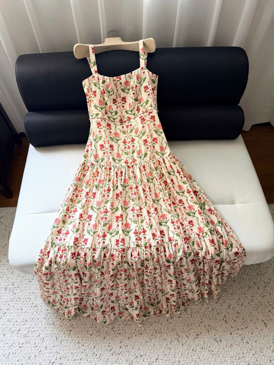 Vintage Floral Embroidered Maxi Dress